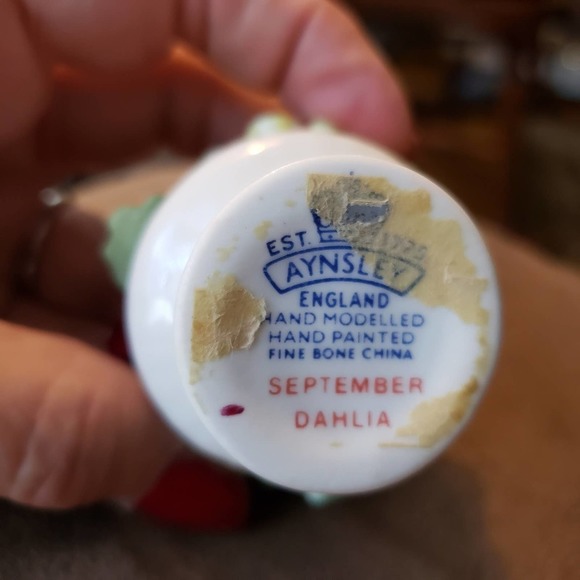 VINTAGE Aynsley Bone China‎ September "Dahlia" flower basket made in England - Picture 7 of 7